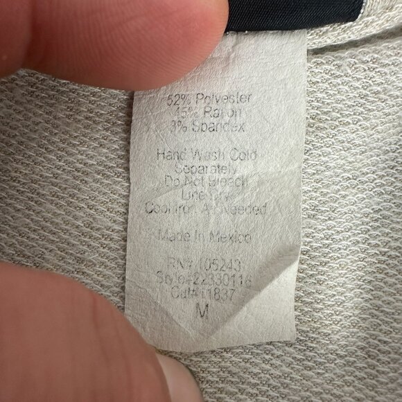 Bobeau Beige Knit Wrap Poncho With Button Closure M - Picture 5 of 5